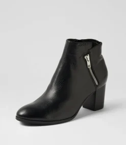 Women DIANA FERRARI Boots-Dorothee Black Leather Ankle Boots