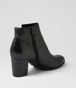Women DIANA FERRARI Boots-Dorothee Black Leather Ankle Boots