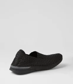 Women SUPERSOFT Comfort|Flats-Doti Black Elastic Flat Shoes