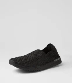Women SUPERSOFT Comfort|Flats-Doti Black Elastic Flat Shoes