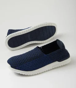 Women SUPERSOFT Comfort|Flats-Doti Navy Elastic Flat Shoes