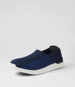 Women SUPERSOFT Comfort|Flats-Doti Navy Elastic Flat Shoes