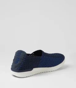 Women SUPERSOFT Comfort|Flats-Doti Navy Elastic Flat Shoes