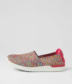 Women SUPERSOFT Comfort|Flats-Doti Raspberry Multi Flat Shoes