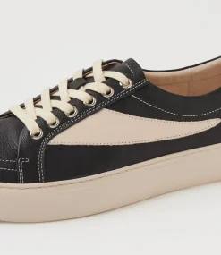 Women TOP END Sneakers-Dowens Black Vanilla Leather Sneakers