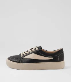 Women TOP END Sneakers-Dowens Black Vanilla Leather Sneakers