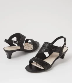 Women SUPERSOFT Comfort|Heels-Drews Black Jewels Sandals