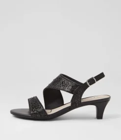 Women SUPERSOFT Comfort|Heels-Drews Black Jewels Sandals