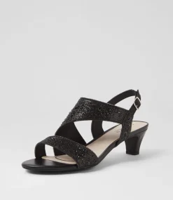 Women SUPERSOFT Comfort|Heels-Drews Black Jewels Sandals