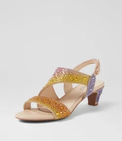 Women SUPERSOFT Comfort|Heels-Drews Multi Jewels Sandals