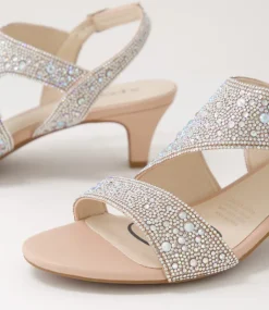 Women SUPERSOFT Comfort|Heels-Drews Silver Nude Jewels Sandals