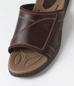 COLORADO Casuals|Sandals-Duke Oxblood Leather Slides