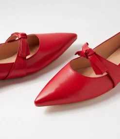 Women DIANA FERRARI Dress|Flats-Dulcie Red Leather Flat Shoes