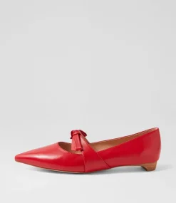 Women DIANA FERRARI Dress|Flats-Dulcie Red Leather Flat Shoes