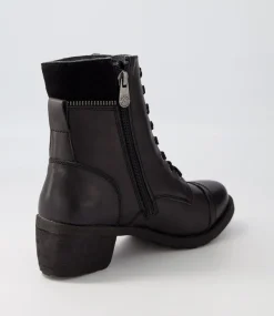 Women COLORADO Boots|Comfort-Durango Black Leather Suede Lace Up Boots