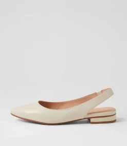 Women DIANA FERRARI Flats-Dyani Cream Leather Flat Shoes