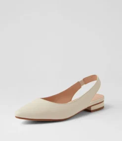 Women DIANA FERRARI Flats-Dyani Cream Leather Flat Shoes