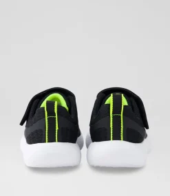 SKECHERS Sport School Shoes-Dyna Toddler Black Lime Fabric Sneakers