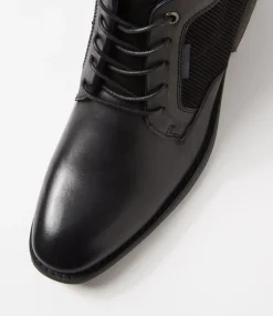 COLORADO Boots|Casuals-Eagles Black Leather Lace Up Boots