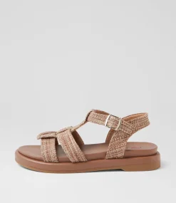 Women I LOVE BILLY Flats|Sandals-Earlan Coffee Fabric Sandals