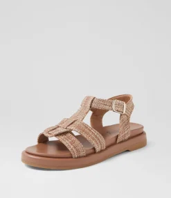 Women I LOVE BILLY Flats|Sandals-Earlan Coffee Fabric Sandals
