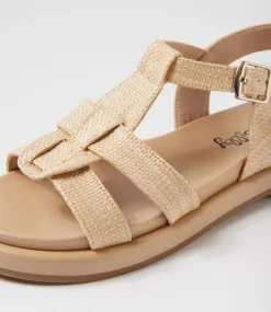 Women I LOVE BILLY Flats|Sandals-Earlan Natural Fabric Sandals
