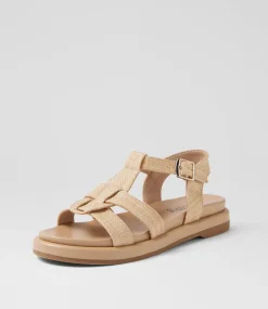 Women I LOVE BILLY Flats|Sandals-Earlan Natural Fabric Sandals