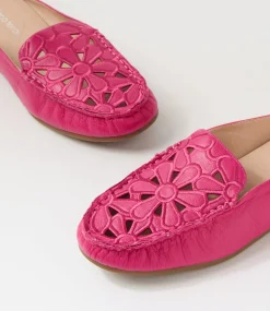 Women DIANA FERRARI Flats-Ebbenie Dark Fuchsia Leather Flat Shoes