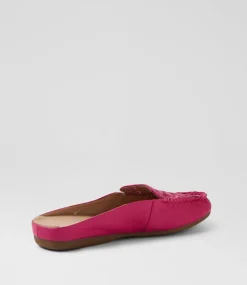 Women DIANA FERRARI Flats-Ebbenie Dark Fuchsia Leather Flat Shoes