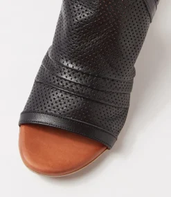 Women DIANA FERRARI Heels|Sandals-Eches Black Leather Sandals