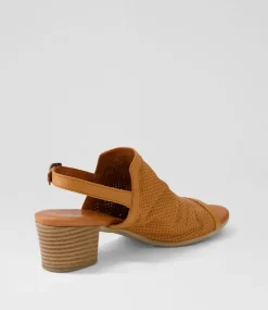 Women DIANA FERRARI Heels|Sandals-Eches Tan Leather Sandals