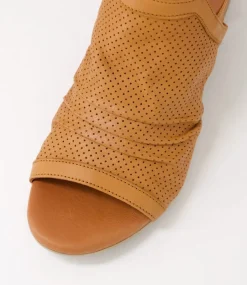 Women DIANA FERRARI Heels|Sandals-Eches Tan Leather Sandals