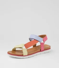 Women DIANA FERRARI Flats|Sandals-Echos Pastel Multi Leather Sandals