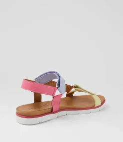 Women DIANA FERRARI Flats|Sandals-Echos Pastel Multi Leather Sandals