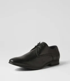 C88 by COLORADO Dress Shoes-Eddie Black Smooth Lace Up Flats