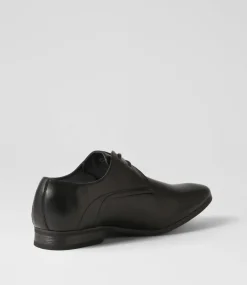 C88 by COLORADO Dress Shoes-Eddie Black Smooth Lace Up Flats