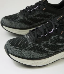 Women SKECHERS Sneakers-Edgeride Black Lavendar Fabric Sneakers