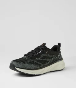 Women SKECHERS Sneakers-Edgeride Black Lavendar Fabric Sneakers