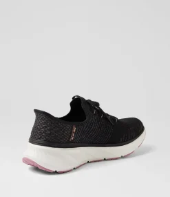 Women SKECHERS Sneakers-Edgeride Black Pink Fabric Sneakers