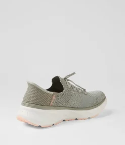 Women SKECHERS Sneakers-Edgeride Green Orange Fabric Sneakers
