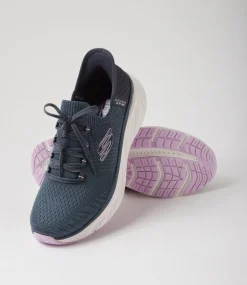 Women SKECHERS Sneakers-Edgeride Navy Lavendar Fabric Sneakers