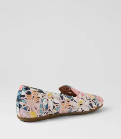 Women DIANA FERRARI Flats-Eedah Summer Floral Leather Flat Shoes