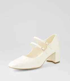 Women I LOVE BILLY Mary Janes|Heels-Eiko Almond Patent Pu Mary Jane Heels