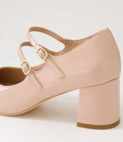 Women I LOVE BILLY Mary Janes|Heels-Eiko Nude Patent Pu Mary Jane Heels
