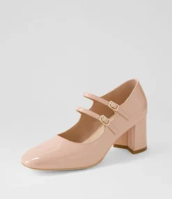 Women I LOVE BILLY Mary Janes|Heels-Eiko Nude Patent Pu Mary Jane Heels