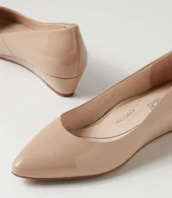 Women SUPERSOFT Comfort|Wedges-Elandra Mushroom Patent Leather Flat Shoes