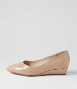 Women SUPERSOFT Comfort|Wedges-Elandra Mushroom Patent Leather Flat Shoes