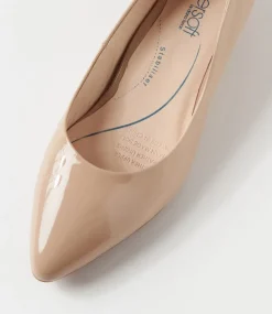 Women SUPERSOFT Comfort|Wedges-Elandra Mushroom Patent Leather Flat Shoes