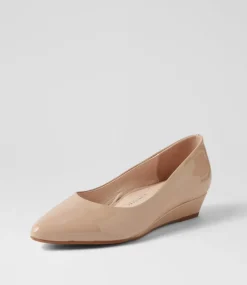 Women SUPERSOFT Comfort|Wedges-Elandra Mushroom Patent Leather Flat Shoes