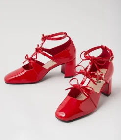Women I LOVE BILLY Heels-Elanna Red Patent Pu Heels
